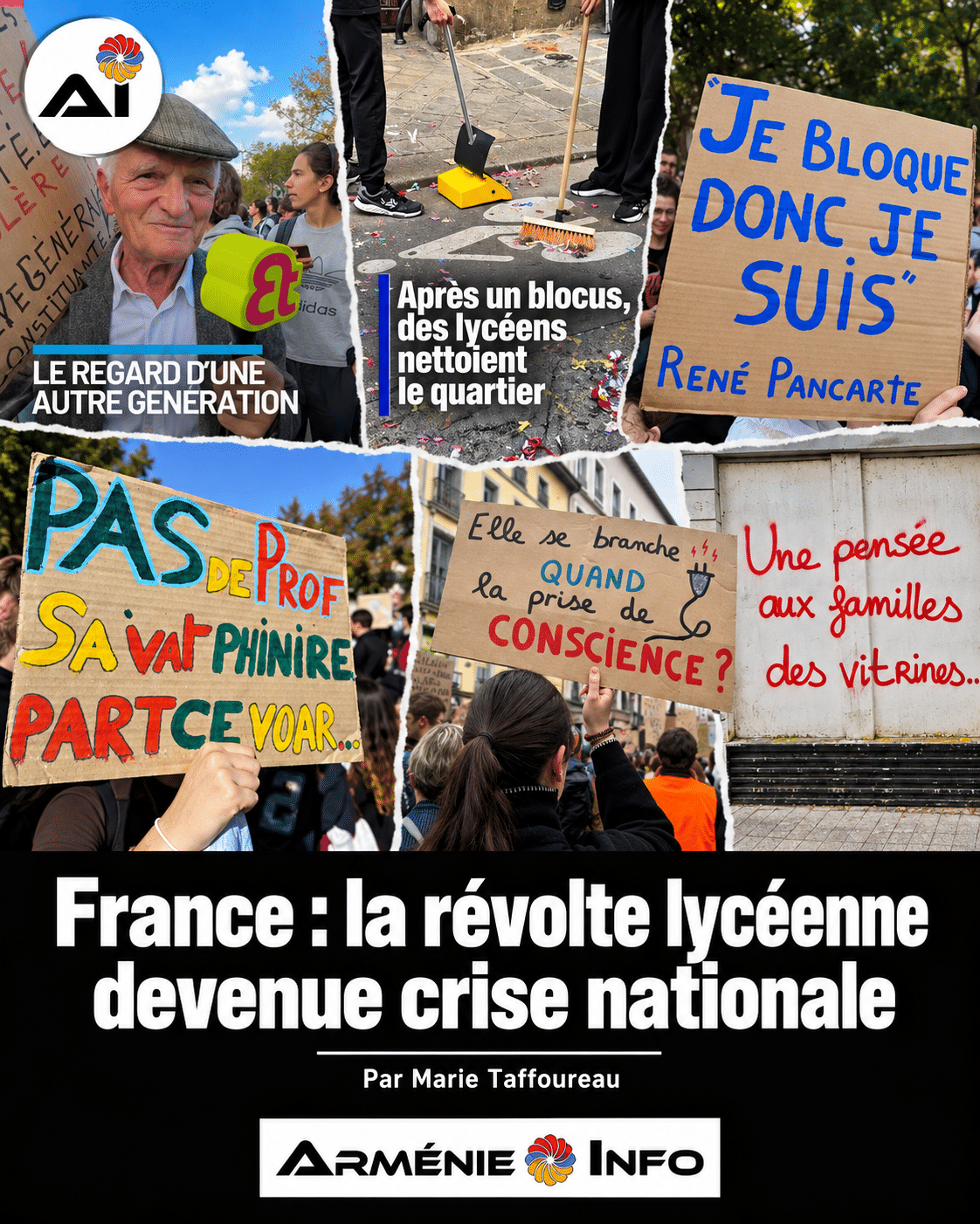 Collage de la révolte lycéenne en France