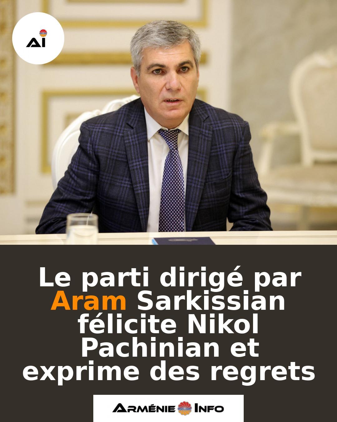 Le-parti-dirige-par-Aram-Sarkissian-felicite-Nikol-Pachinian-et-exprime-des-regrets
