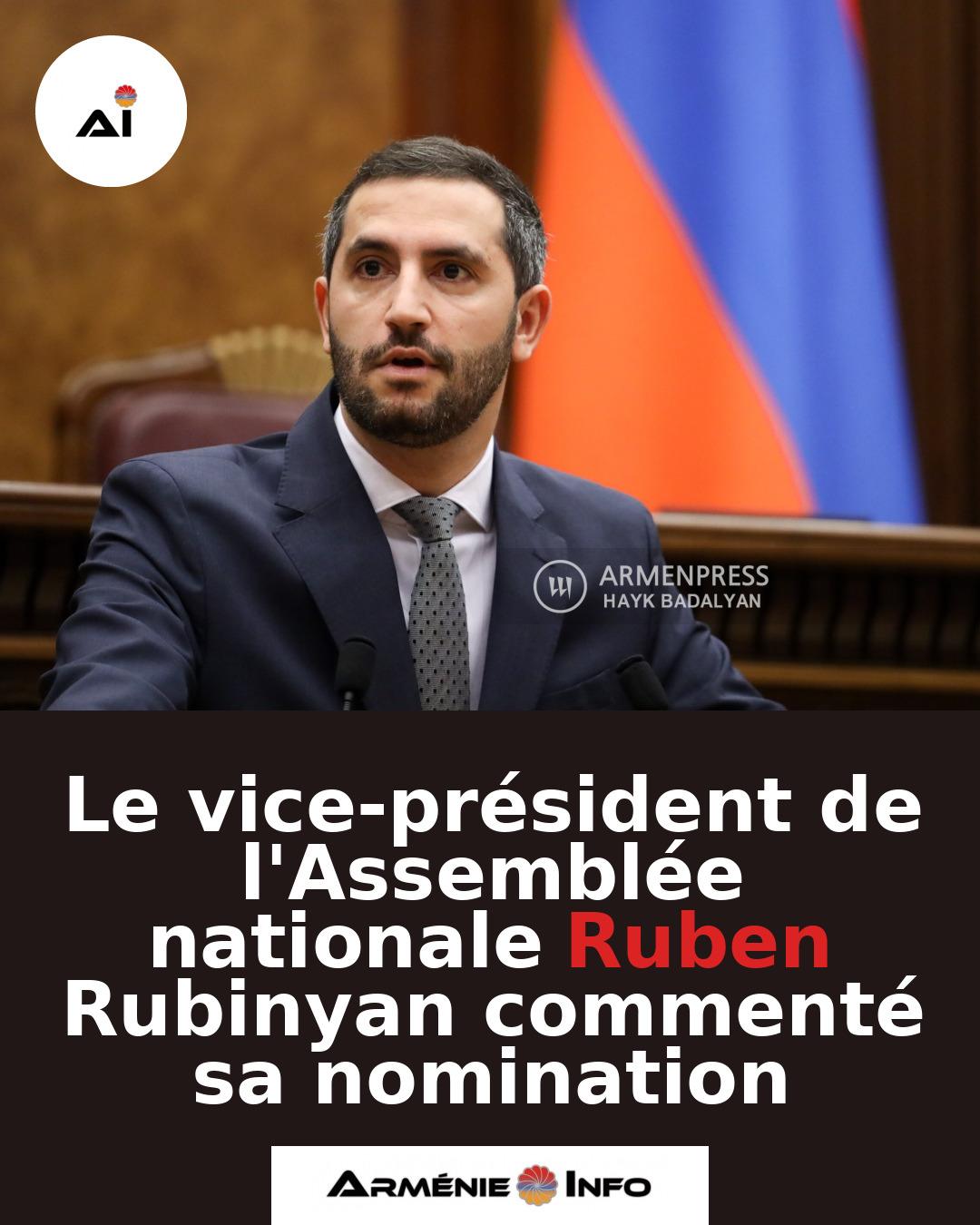 Le-vice-president-de-lAssemblee-nationale-Ruben-Rubinyan-commente-sa-nomination
